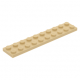 LEGO lapos elem 2x10, sárgásbarna (3832)